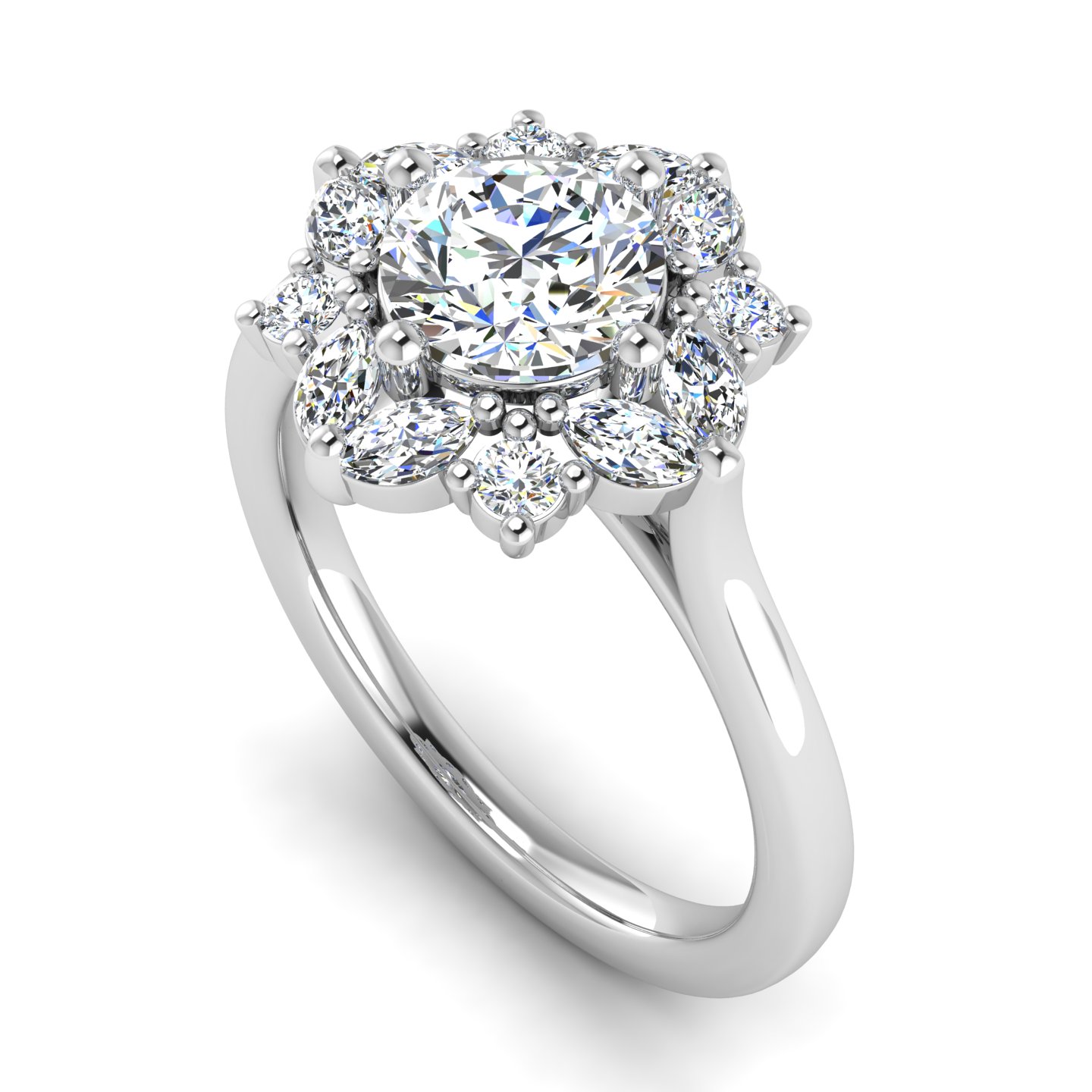 Korman Signature Samantha Marquise Halo Engagement Ring Setting